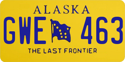 AK license plate GWE463