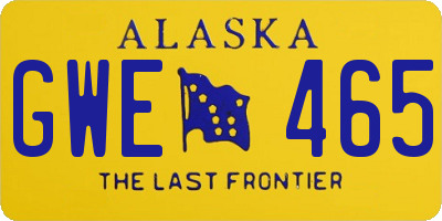 AK license plate GWE465