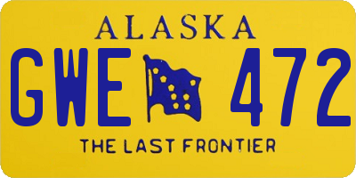 AK license plate GWE472