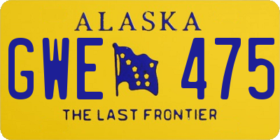 AK license plate GWE475