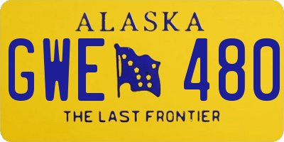 AK license plate GWE480