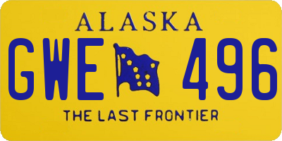 AK license plate GWE496