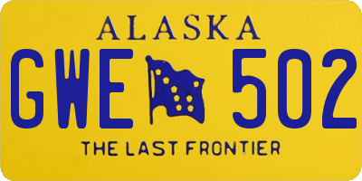 AK license plate GWE502