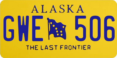 AK license plate GWE506