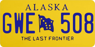AK license plate GWE508