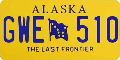 AK license plate GWE510