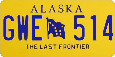 AK license plate GWE514