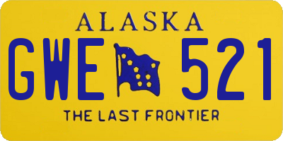 AK license plate GWE521