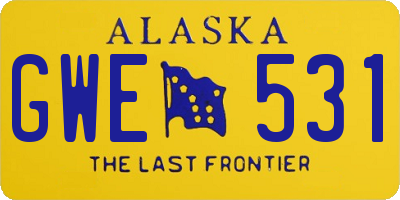 AK license plate GWE531