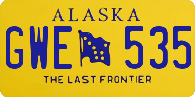 AK license plate GWE535