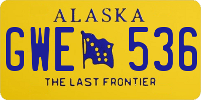 AK license plate GWE536