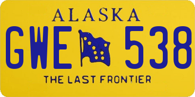 AK license plate GWE538
