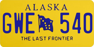 AK license plate GWE540