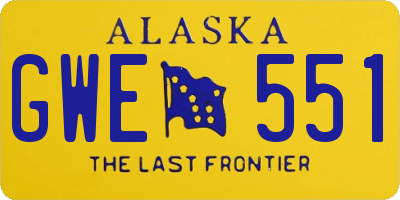 AK license plate GWE551
