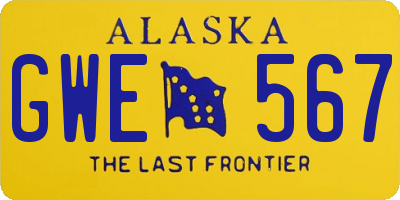 AK license plate GWE567