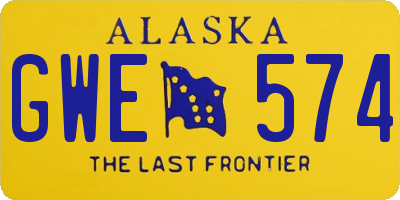 AK license plate GWE574