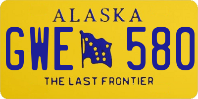 AK license plate GWE580