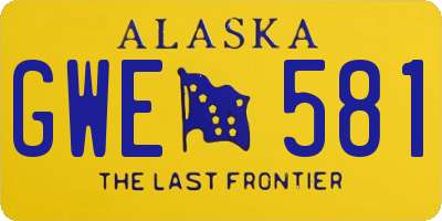 AK license plate GWE581