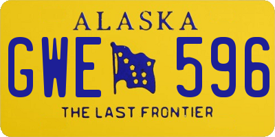 AK license plate GWE596