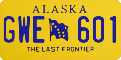 AK license plate GWE601