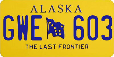 AK license plate GWE603