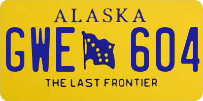 AK license plate GWE604