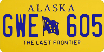 AK license plate GWE605