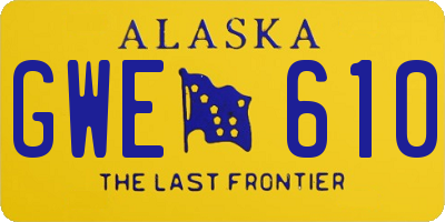 AK license plate GWE610