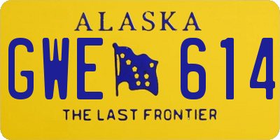AK license plate GWE614