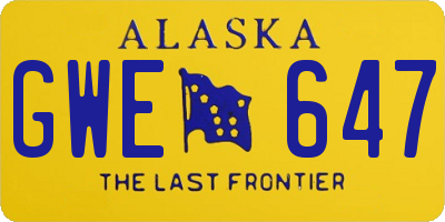 AK license plate GWE647