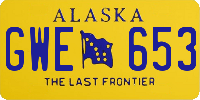 AK license plate GWE653