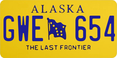 AK license plate GWE654