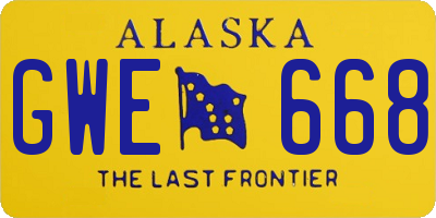 AK license plate GWE668