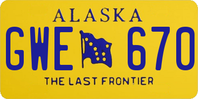 AK license plate GWE670