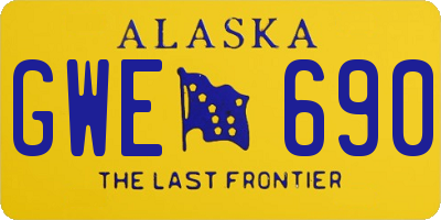 AK license plate GWE690