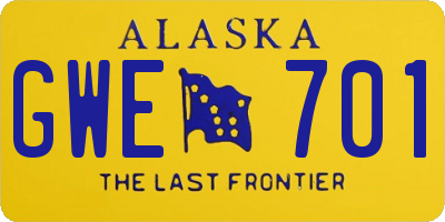 AK license plate GWE701