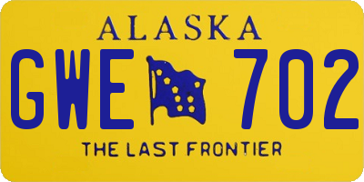 AK license plate GWE702