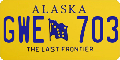 AK license plate GWE703