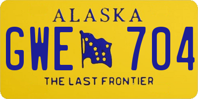 AK license plate GWE704