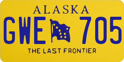 AK license plate GWE705