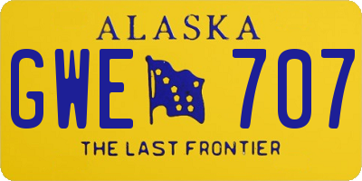 AK license plate GWE707