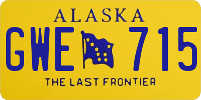 AK license plate GWE715