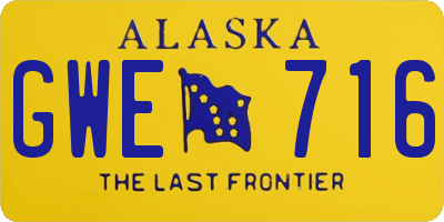 AK license plate GWE716