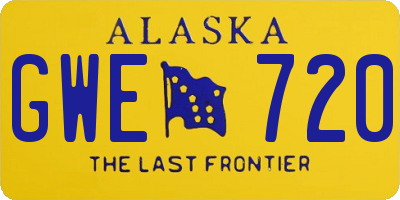 AK license plate GWE720