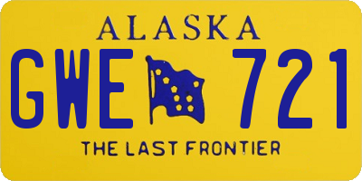 AK license plate GWE721