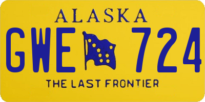 AK license plate GWE724