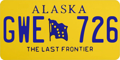 AK license plate GWE726