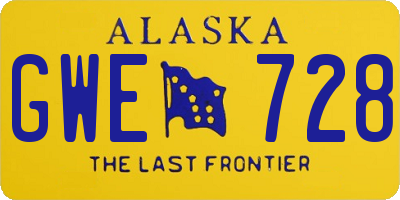 AK license plate GWE728