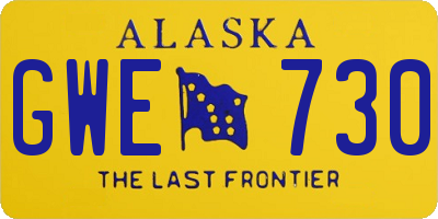 AK license plate GWE730