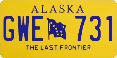 AK license plate GWE731